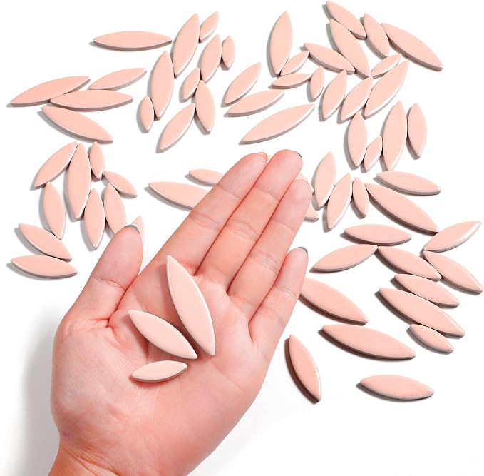 Yoption Petal Mosaic Tiles for Crafts, 200g Flower Leaf Ceramic Tiles Pieces - Image 3