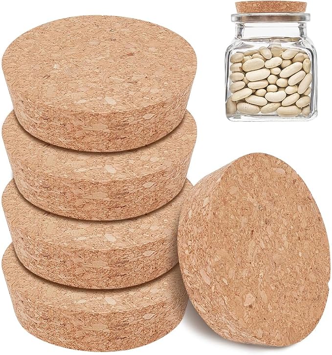 BENECREAT Wooden Cork Bottle Stoppers, 3 inch Diameter | Tapered Cork Plug by BENECREAT