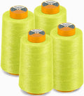 AK Trading 4-Pack NEON Yellow All Purpose Sewing Thread Cones of High Tensile by Fabrics%7CEventDecor%7CCrafts%7CUpholsteryFoam
