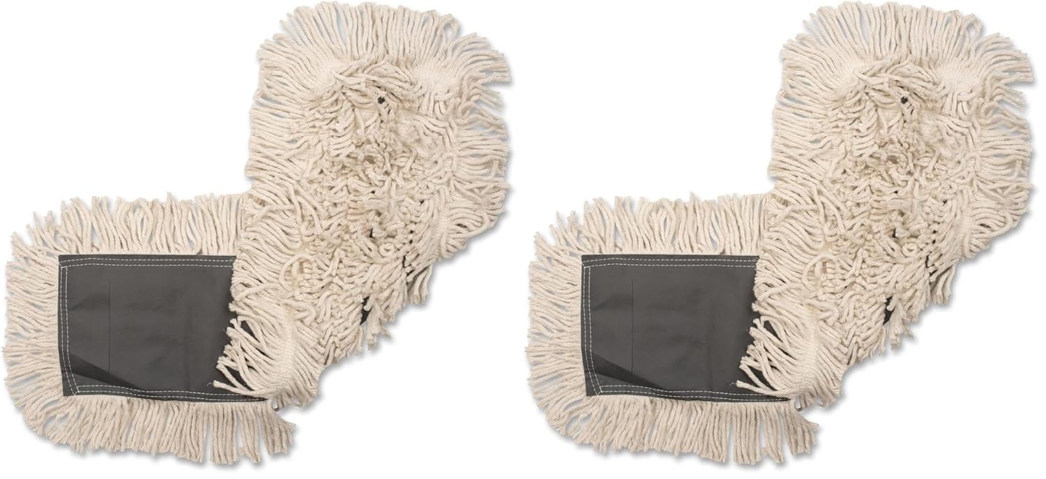 Genuine Joe - 00365EA Disposable Cotton Dust Mop Refill, 5" W x 36" L, Natural (Pack of 2)
