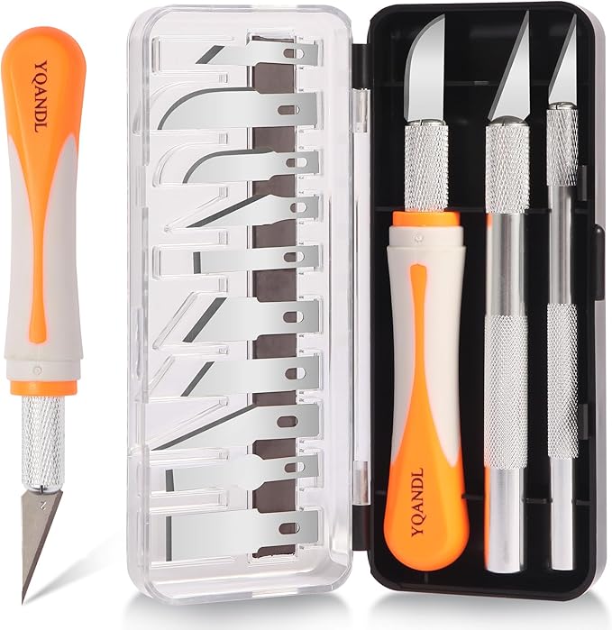 16-Piece Exacto Knife Set: 3 Hobby Knives &13 Industrial-Grade SK5 Steel Blades by Unknown