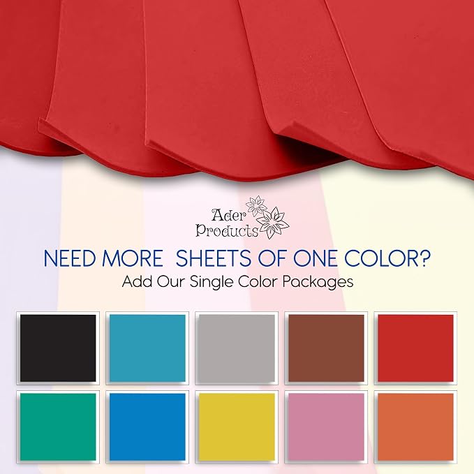 Adhesive Red EVA Foam Sheets for Crafts, 2mm Thickness – Sticky Back Foam Paper - Image 4