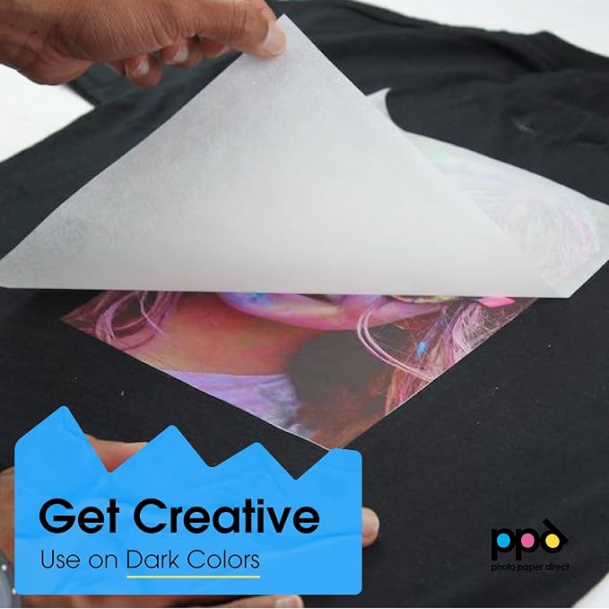 PPD 100 Sheets 8.5x11" Iron-on Heat Transfer Paper Dark Fabrics Inkjet | - Image 2
