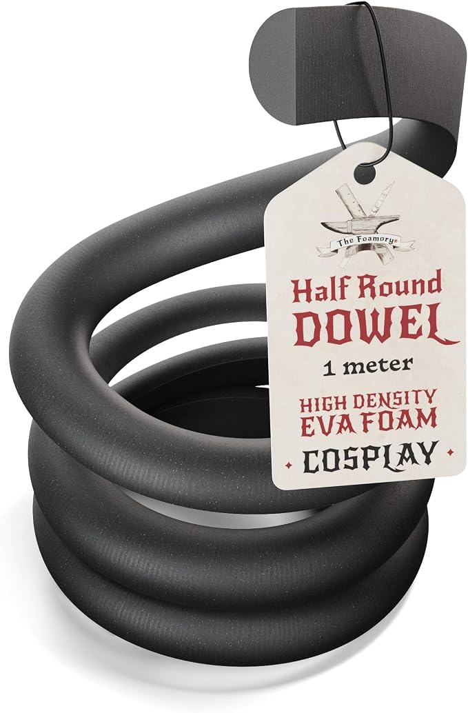 The Foamory's No Waste Half Round EVA Foam Dowel. 5-25mm x 1M High-Density by TheFoamory