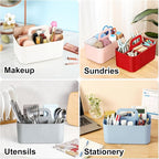 Multiuse Caddy Organizer with Handle, Portable Divided Plastic Tote Bin - Image 2