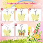 VKPI Wooden Cross Stitch Kits for Kids, Make Your Own 6 Cross Stitching Keyrings - Image 3