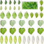 Pandahall 320 Pcs Green Acrylic Leaf Beads Transparent Maple Leaves Pendants - Image 8