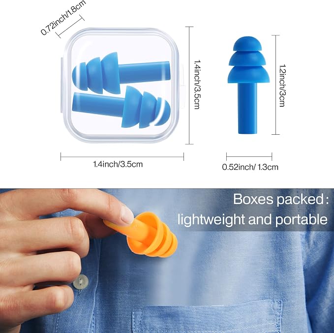 Ear Plugs Silicone Ear Plugs Waterproof Reusable Earplugs Noise Reduction - Image 3