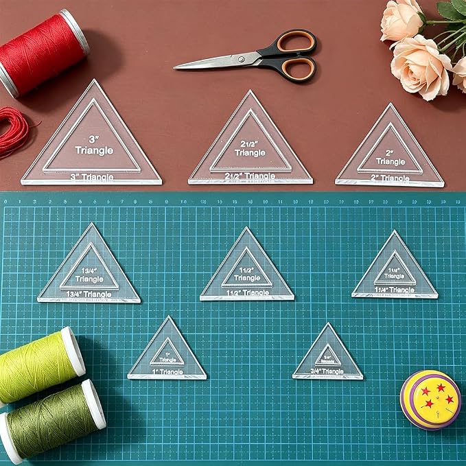 BENECREAT 16 Pcs Triangle Quilting Template, Acrylic Quilting Templates Rulers - Image 4