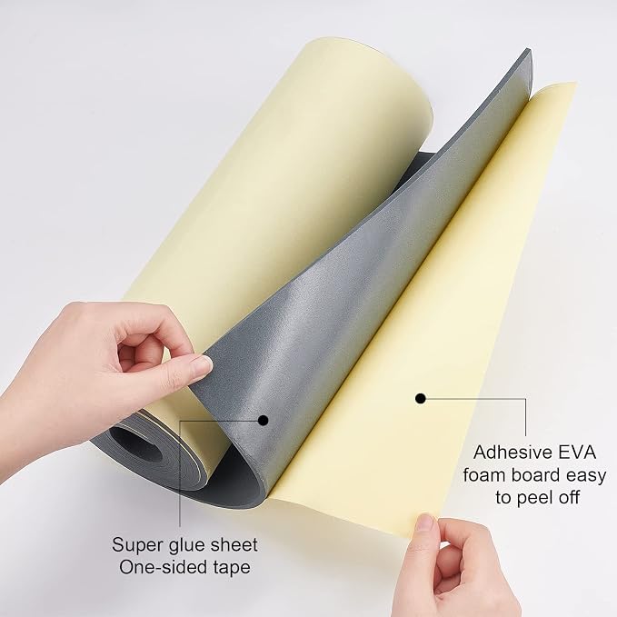 BENECREAT 4mm Thick 78.7x11.8 Inch Self-Adhesive EVA Foam Roll - Image 3