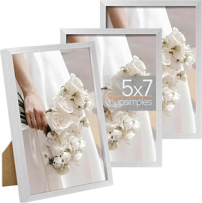 upsimples 5x7 Picture Frame Set of 3, Made of High Definition Glass by upsimples