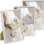 upsimples 5x7 Picture Frame Set of 3, Made of High Definition Glass by upsimples