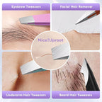 BEDACE Tweezers for Women and Men Facial Hair, Thickened 430 Stainless Steel - Image 6