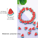 100pcs Watermelon Polymer Clay 10mm Spacer Beads - Image 4