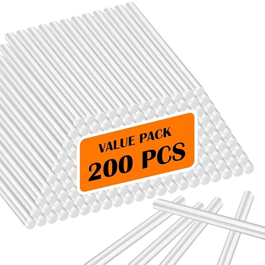 200 Pack Mini Hot Glue Sticks, 4 Inch and 8 mm Diameter High Viscosity by MAQUITA