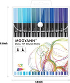 Blue Markers, 12 Pack Dual Brush Pens Drawing Markers - Image 5
