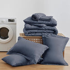 Love's cabin California King Comforter Set Navy Blue, 7 Pieces California King - Image 6