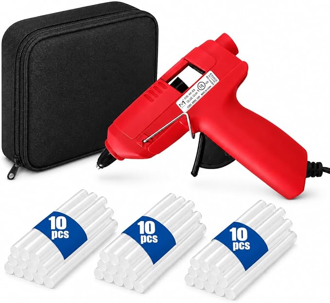 Mini Hot Glue Gun Kit with 30 Glue Sticks and Carrying Case, 15W Fast by Unknown