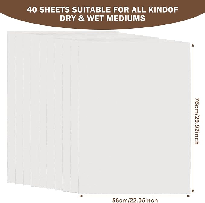 Kisston 10 Sheets Large Deckled Edge Paper 22 x 30 Inches, 140 Lb/300 GSM - Image 5