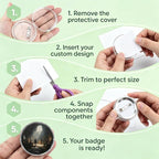 10Pcs 3.11 Inch Clear Button Pins, DIY Photo Acrylic Blank Badge Pins, Snap - Image 5