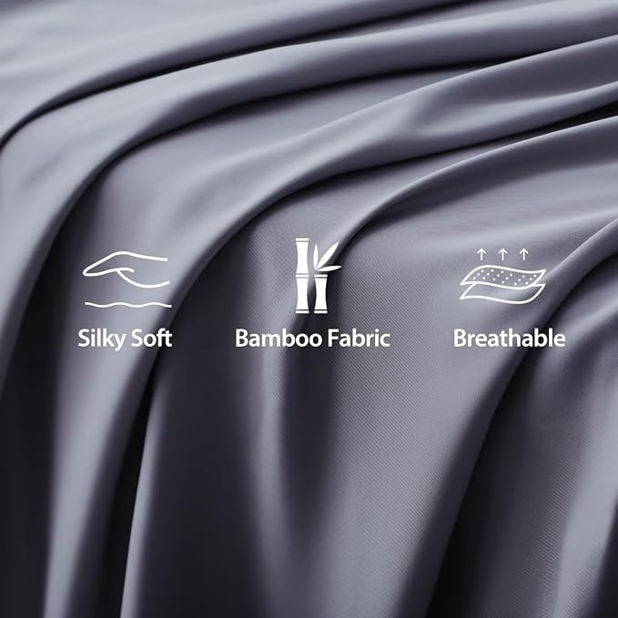 Bamboo Viscose Flat Sheets Only, 400 Thread Count Sateen Weave Queen Size Flat - Image 3