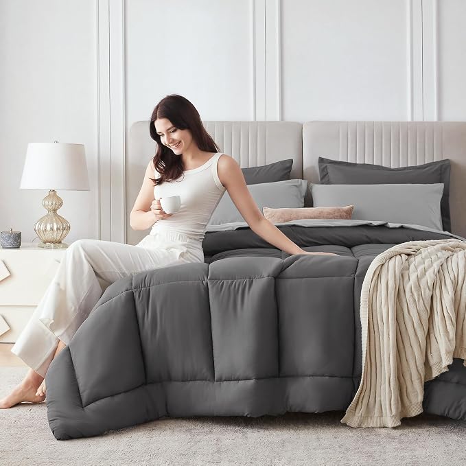 Sasttie Twin Comforter Set, 5 Pieces Bed in a Bag Twin, Complete Bedding Set - Image 9