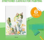 ESRICH Stretched Canvas for Painting 16x20 Inch, Primed Acid-Free Cotton Blank - Image 2