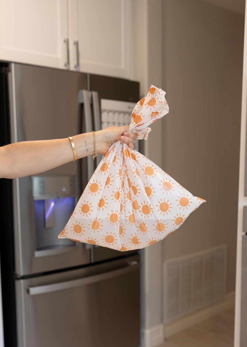 Happy Haven Bathroom Trash Bags for 2,3,4 Gallon Trash Can, Small Garbage Bags - Bedroom & Bathroom, Decorative Cute Wastebasket Liner - 50 Count (Sunshine Sublime)