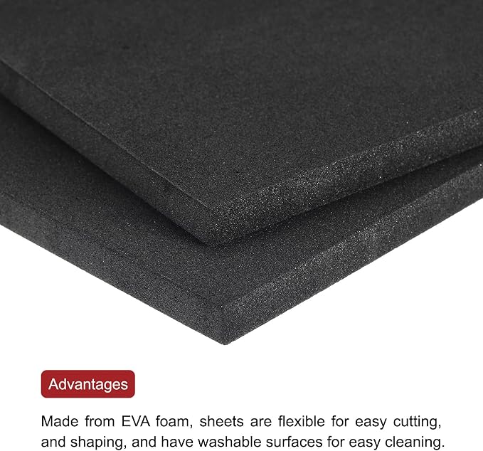 uxcell EVA Foam Sheets Black 9.6 Inch x 9.6 Inch 10mm Thickness - Image 4