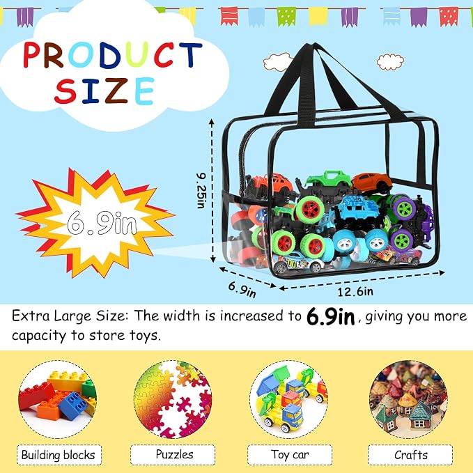 6 Packs Widen X-Large Toy Storage Bags 12.6×9.25×6.9In - Image 2