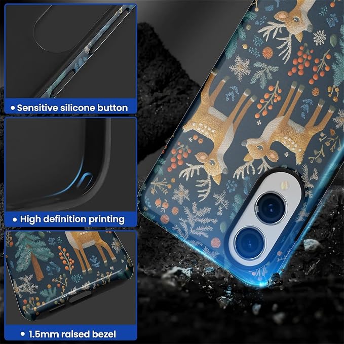 Case for Samsung Galaxy S25 Edge Case, Cute Christmas Reindeer Design Hybrid - Image 4