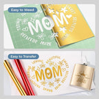 HTVRONT Metallic Silver Heat Transfer Vinyl, 12in x 8ft Silver HTV Vinyl | Iron - Image 3