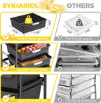 SYKIARIOL Utility Cart with 5 Labeling Drawers and Wooden Tabletop – Rolling - Image 5