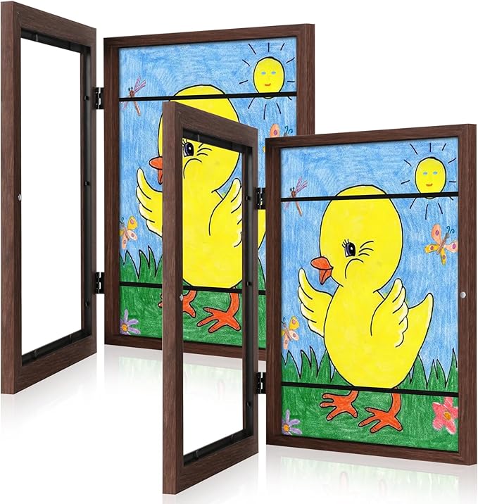 Kids Art Frames, 9x12 Front Opening Kids Artwork Frames Changeable, Holds 50 Pcs by GULETHUN
