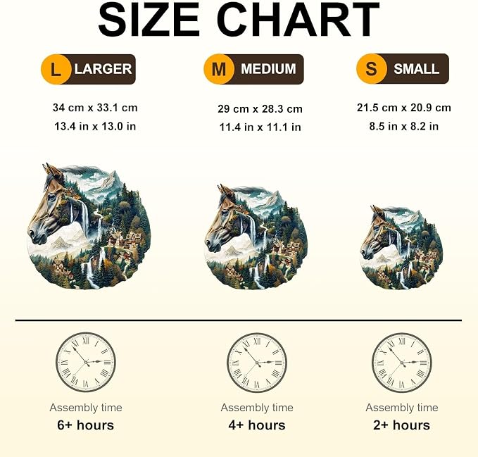 Mountain and River Horse Puzzles Adults Gifts Wooden 190 Pieces 11.4 * 11.1in - Image 4
