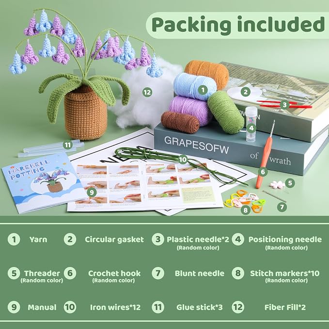 kgxulr Crochet Kit, Crochet Flowers Kit | Crochet Kit - Image 2
