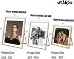 Gold Picture Frames Set of 3, Metal Geometric Photo Frame - Image 4