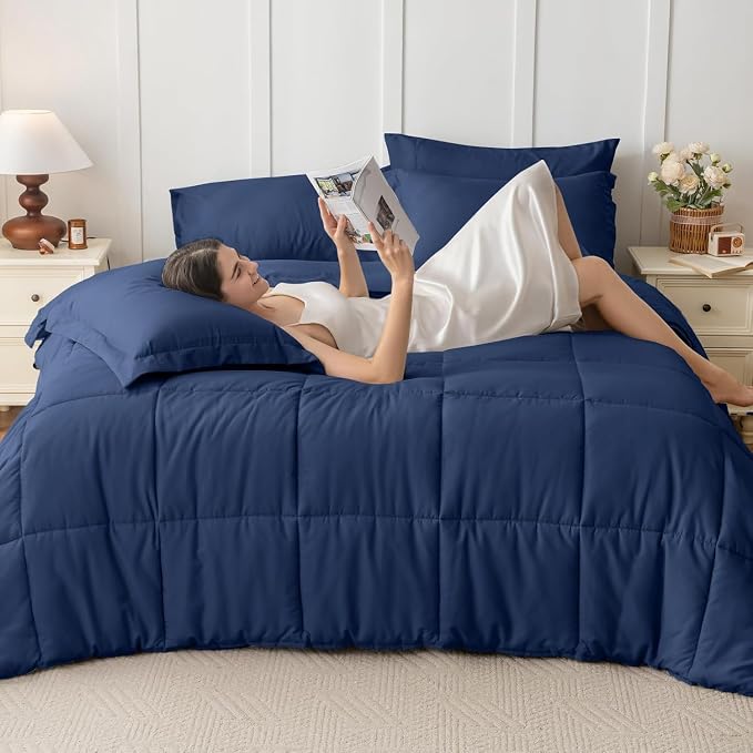 JOLLYVOGUE Twin Comforter Set, Ultra-Soft Bed in a Bag Twin Size 5 Pieces - Image 7