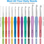 MECHEER Crochet Hooks 12 Sizes Crochet Hook Set, 51 Pack Yarn Crochet Kit - Image 2