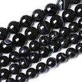 32PCS 12mm Natural Black Striped Agate Beads Gemstone Round Loose Beads by NaturalStoneBeads