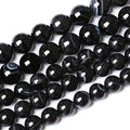 36PCS 10mm Natural Black Striped Agate Beads Gemstone Round Loose Beads by NaturalStoneBeads