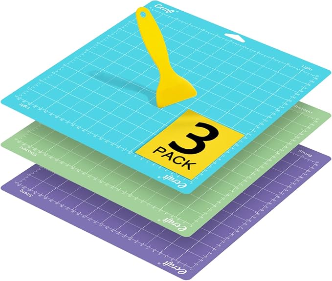 Ecraft 12x12 Cutting Mat 3-Pack, Strong/Standard/Light Adhesive, Compatible by ecraft