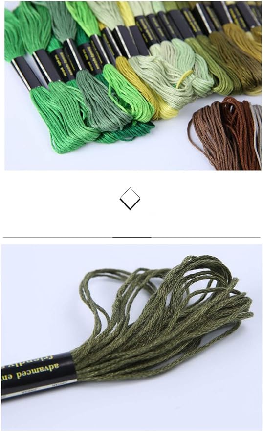 Friendship Bracelet String 50 Skeins Rainbow Color Embroidery Floss Cross - Image 5