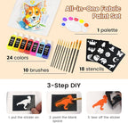 Artme 24 Colors Fabric Paint, Permanent Soft Fabric Paint Set - Image 3
