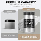 300ml Silver Metallic Acrylic Paint, Non Toxic Waterproof Silver Metallic - Image 3