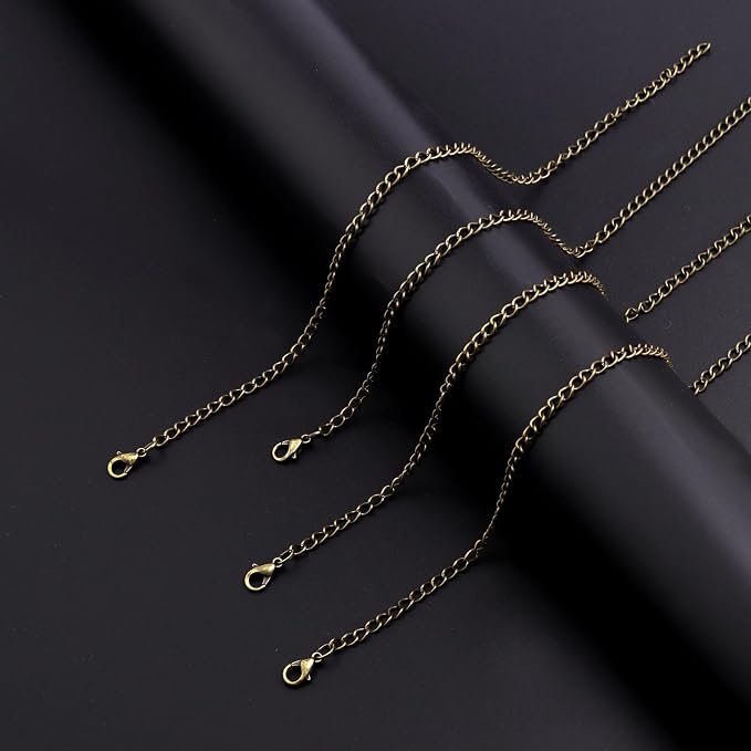 Lemonkey 33 Feet Metal Bronze Necklace Chains Curb Links Chains Bulk - Image 3
