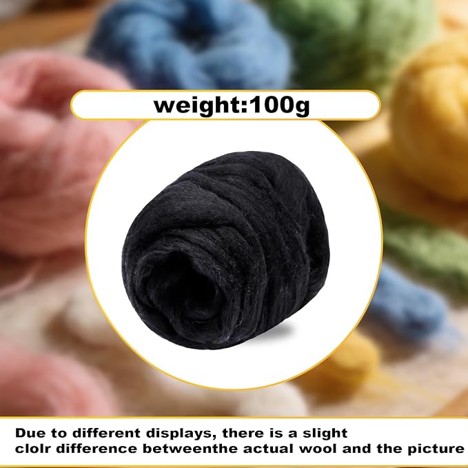 Wool Roving-3.5oz Needle Felting Wool, Soft Multi-Color Wool Fiber, Perfect - Image 2