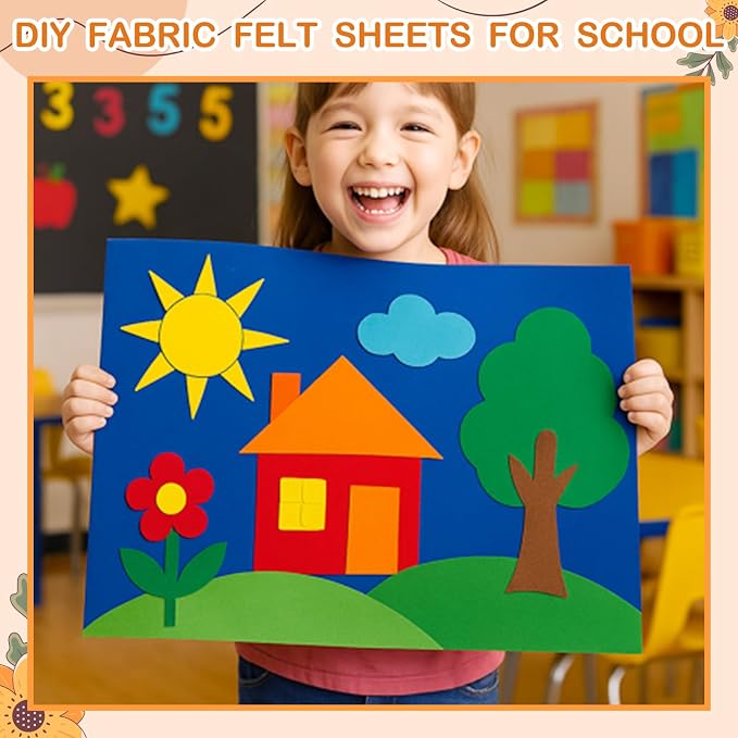 36 Rolls Felt Fabric Sheet Bulk 8"x35" 1.4mm Thick Soft Felt Sheet 36 Assorted - Image 5