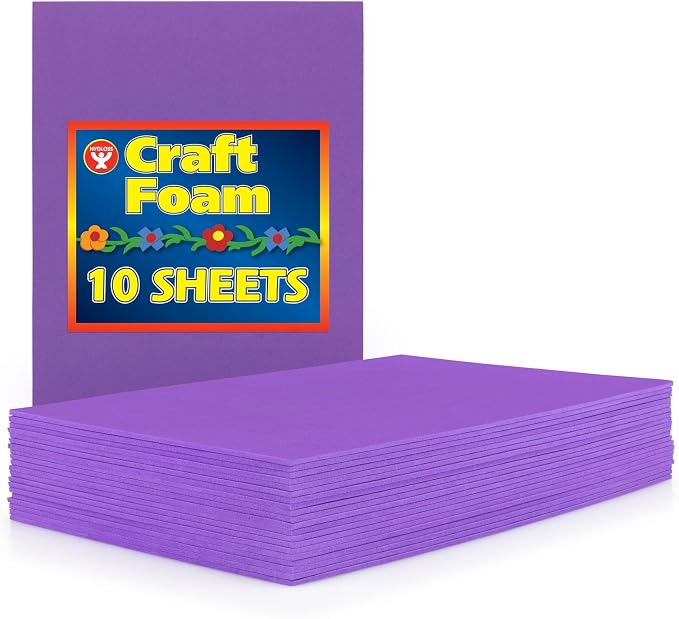Hygloss Sheets Colorful Foam for DIY Arts & Craft, 12” x 18”, 10 Piece by HyglossProductsInc