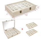 MOOCA Tempered Glass Jewelry Box Organizer, Two-Layer Jewelry Display Case - Image 2